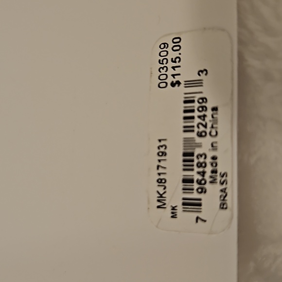 NWT Michael Kors Women's Hoop Earrings Gold & Platinum Crystals Brass Ch… - Picture 5 of 11